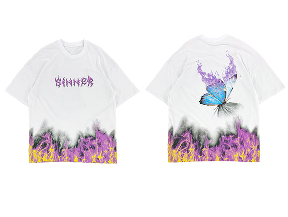 Blusa Mariposas Manga Corta Largo Medio