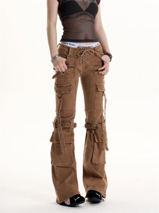 Pantalón Cargo Marrón Retro Hot Girl para Mujer - Image 7