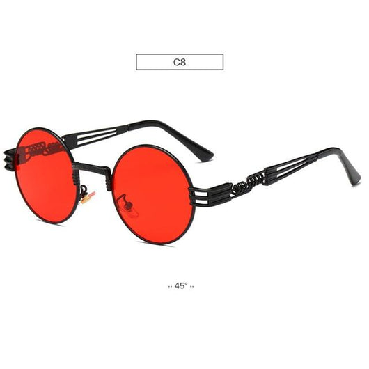 Gafas de Sol Redondas Steampunk Doradas con Cristales Espejados - Estilo Retro Vintage Unisex - Image 21