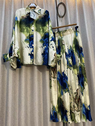 Conjunto de Dos Piezas: Blusa Estampada Personalizada + Pantalón Ancho de Cintura Alta - Image 16