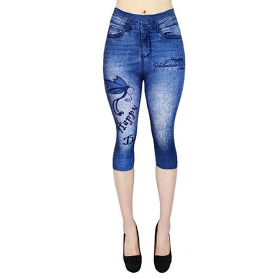 Leggins Tipo Denim Estampado Cintura Alta con Máxima Elasticidad - Image 5