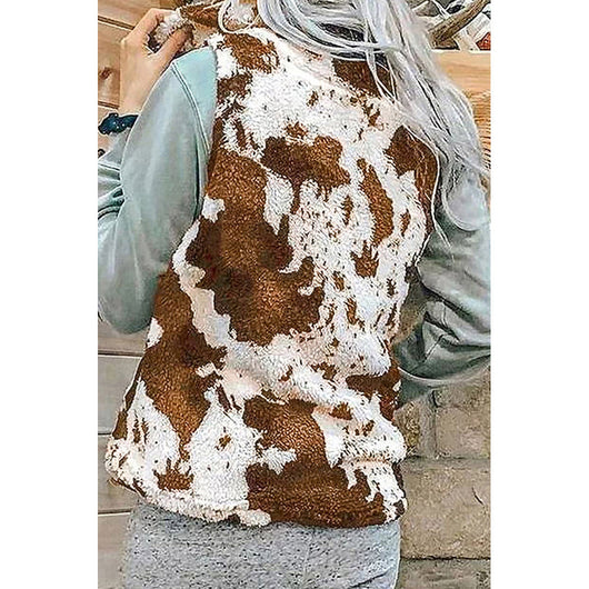 Chaleco Suelto Estampado con Cuello de Pie para Mujer - Image 4