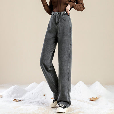 Jeans Casual de Cintura Alta Plus Size con Forro de Velvet - Image 15