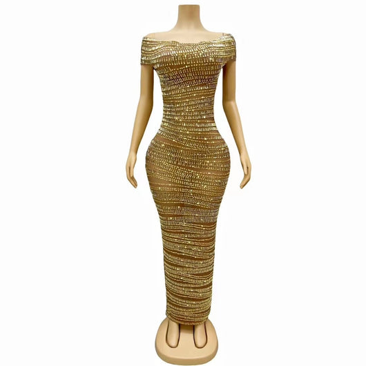 Vestido de Noche Brillante con Cristales Rhinestone - Traje de Gala Elegante - Image 7