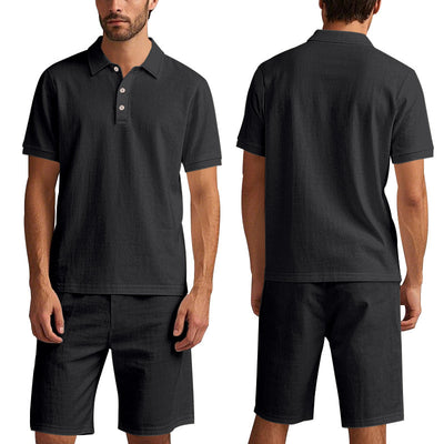 Conjunto de Shorts y Camisa de Lino Suelta para Hombre - Cómodo y Fresco para Playa - Image 4