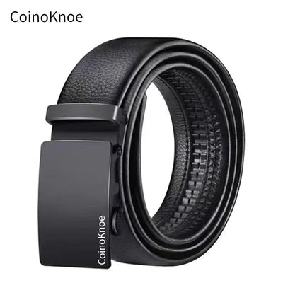 Cinturón de Cuero Ancho para Hombre con Hebilla Automática - Image 4