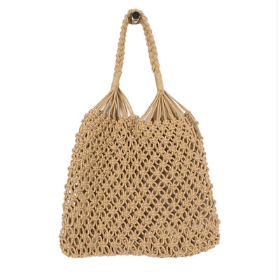 Bolsa Tejida de Malla con Asa de Cuerda - Diseño Calado Transpirable - Image 5