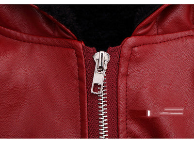 Chaqueta Acolchada con Capucha de Cuero PU para Niños - Image 14