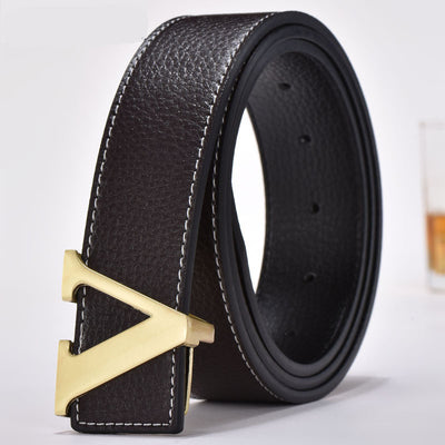 Cinturón de Cuero para Hombre con Detalles de Moda Coreana - Image 2