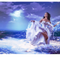 Pintura de Diamantes Mujer en la Playa - Bordado de Diamantes para Decoración del Hogar