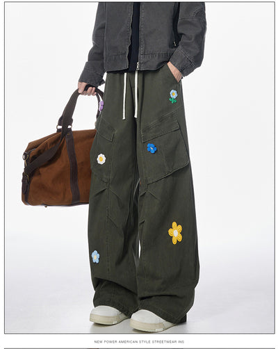 Pantalones de Trabajo Retro Multi-bolsillos Corte Recto Unisex - Image 13