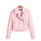 Chaqueta de Cuero Biker Entallada para Primavera y Otoño