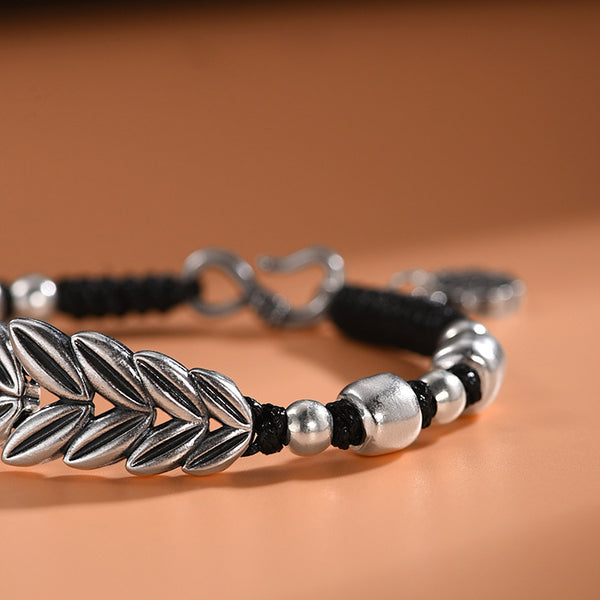 Pulsera Tejida en Plata S999 Diseño Espiga