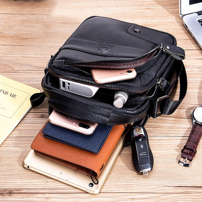 Bolsa Bandolera de Cuero Genuino para Hombre - Diseño Minimalista - Image 7