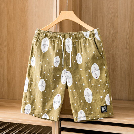 Shorts Cargo Camuflaje Lino Cinco Bolsillos Tendencia