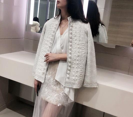 Chaqueta Elegante con Lentejuelas de Perla
