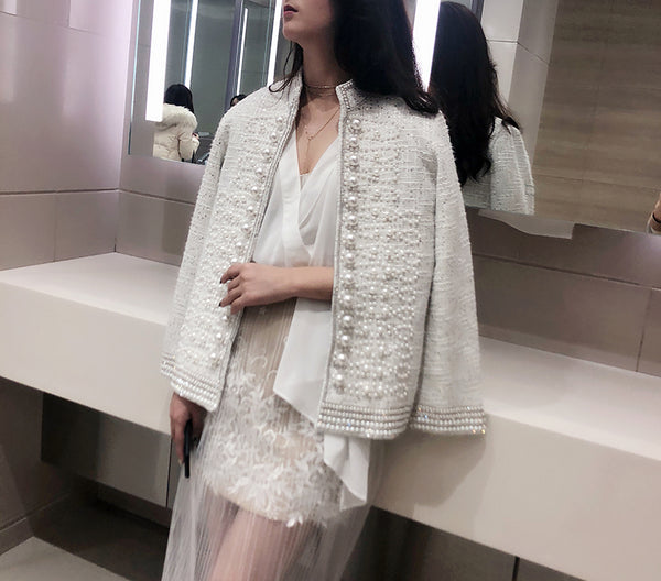 Chaqueta Elegante con Lentejuelas de Perla