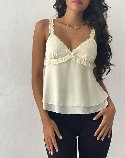 Blusa Tirante Fina con Encaje y Pliegues - Image 6