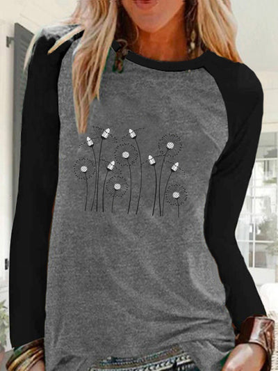 Camiseta Estampada de Cuello Redondo y Manga Larga para Mujer - Image 10