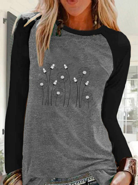 Camiseta Estampada de Cuello Redondo y Manga Larga para Mujer - Image 10
