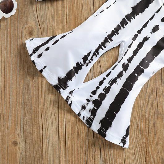 Conjunto de Verano para Niñas: Blusa Tie Dye Manga Corta y Pantalones Acampanados - Image 17