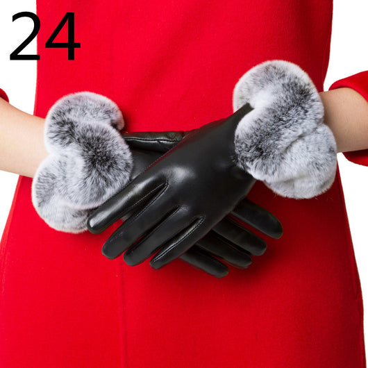 Guantes de Cuero para Moto Invierno Plus Forro Terciopelo Impermeables - Image 38