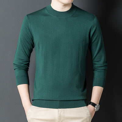 Suéter Tejido de Cuello Redondo para Hombre - Colores Sólidos - Image 5