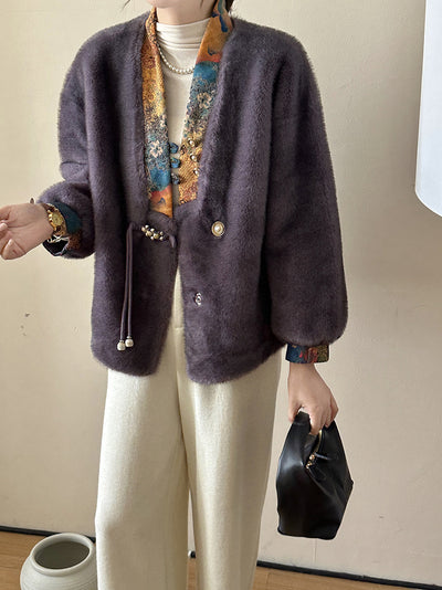 Abrigo de Visón Ecológico Estilo Chino Moderno - Image 12