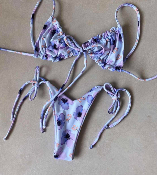 Bikini Deportivo de Tiras Ajustables en Color Sólido - Image 23