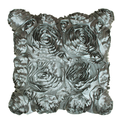 Funda de Cojín Satén con Bordado de Rosas - Image 2