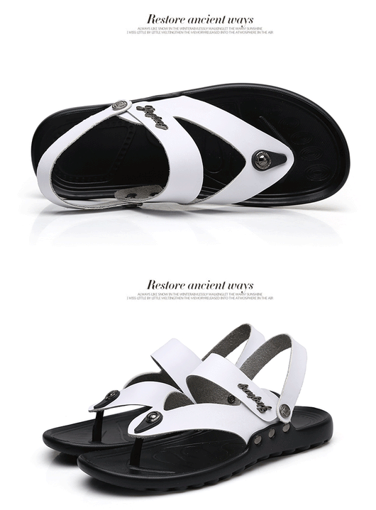 Sandalias de Cuero para Hombre - Chanclas de Playa Cómodas - Image 6