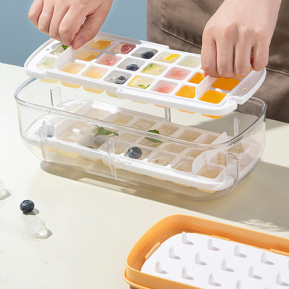 Molde para Hielo con Caja de Almacenamiento y Desmolde Rápido