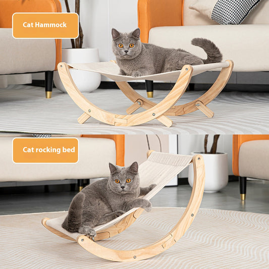 Cama Hamaca Plegable para Gatos - Nido de Madera Maciza - Image 2