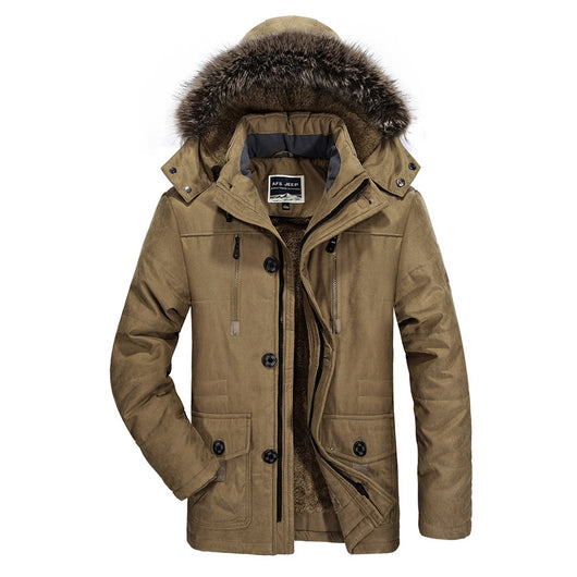 Abrigo Largo Grueso para Hombre Talla Grande con Forro de Terciopelo - Image 5