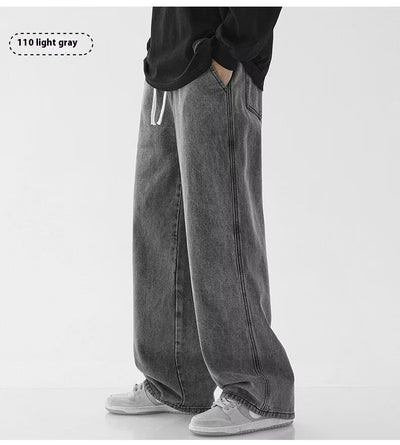 Pantalones Vaqueros Rectos Hombre Primavera Verano Talle Alto Pierna Ancha Urbano - Image 14