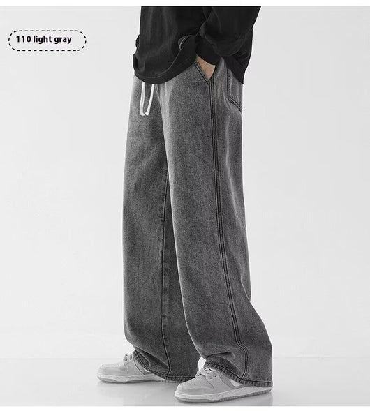 Pantalones Vaqueros Rectos Hombre Primavera Verano Talle Alto Pierna Ancha Urbano - Image 14
