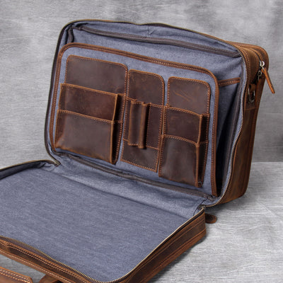 Bolsa para Laptop de Cuero Genuino Hecha a Mano - Image 5