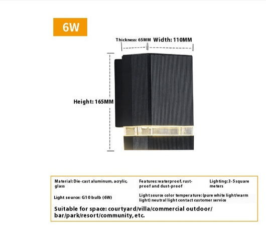 Lámpara de Pared Cuadrada LED Exterior Impermeable - Image 7