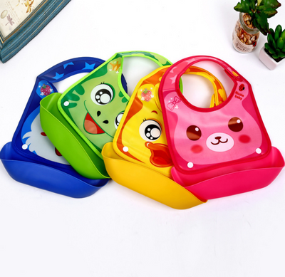Babero infantil impermeable con bolsillo coleccionable de silicona - Image 2