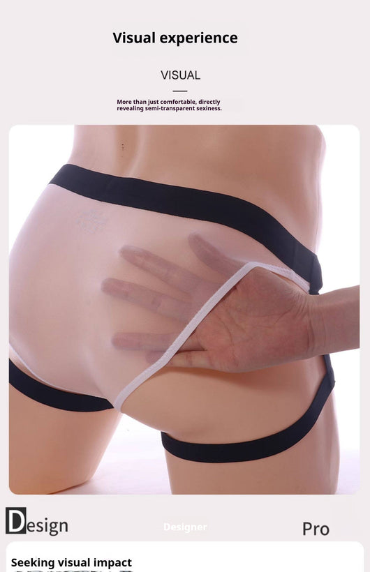 Tanga Masculino Ice-Silk con Tirantes Transparente y Ultra Sensual - Image 14