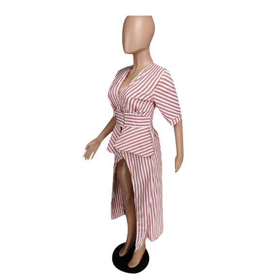 Camisa a Rayas de Largo Extendido - Image 5