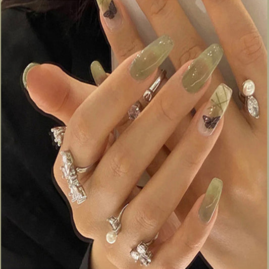 Set de Uñas Adhesivas Removibles para Mujer