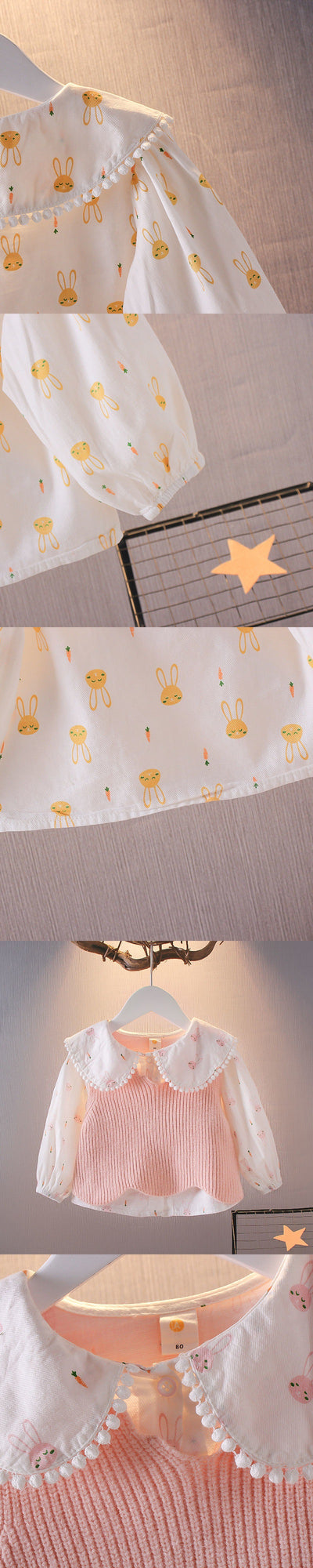 Conjunto de Primavera para Niña - Blusa y Chaleco Dos Piezas - Image 10