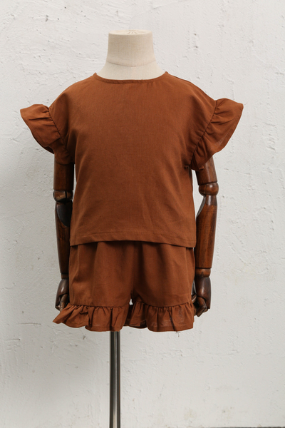 Conjunto Infantil de Algodón y Lino con Volantes - Camiseta Suelta y Casual - Image 45