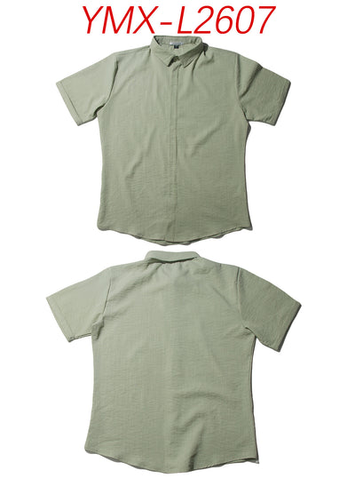 Camisa Casual de Manga Corta con Cuello Solapa - Image 15