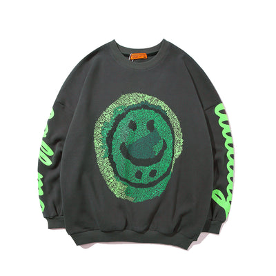 Suéter para Hombre con Estampado de Cara Sonriente Abstracta - Image 11