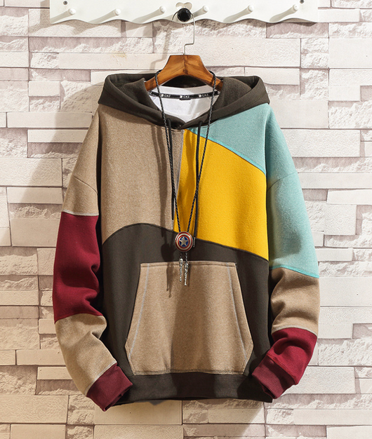 Sudadera Suelta de Bloque de Colores con Cuello Redondo - Image 10