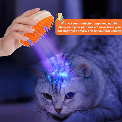 Cepillo de Vapor 4 en 1 para Gatos - Masajeador y Removedor de Pelo con Detector de Hongos - Image 2