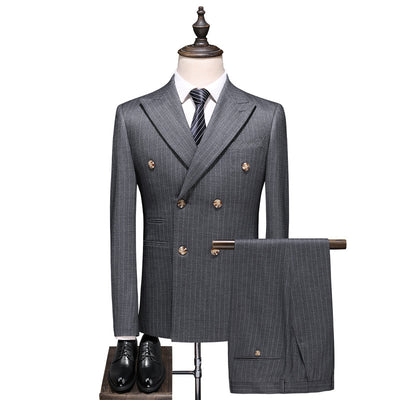 men's suit, suit, dark grey, white, black, formal, business, classic
