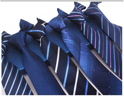 Corbata Jacquard Rayada 8CM para Hombre - Rojo, Negro y Azul - Image 26